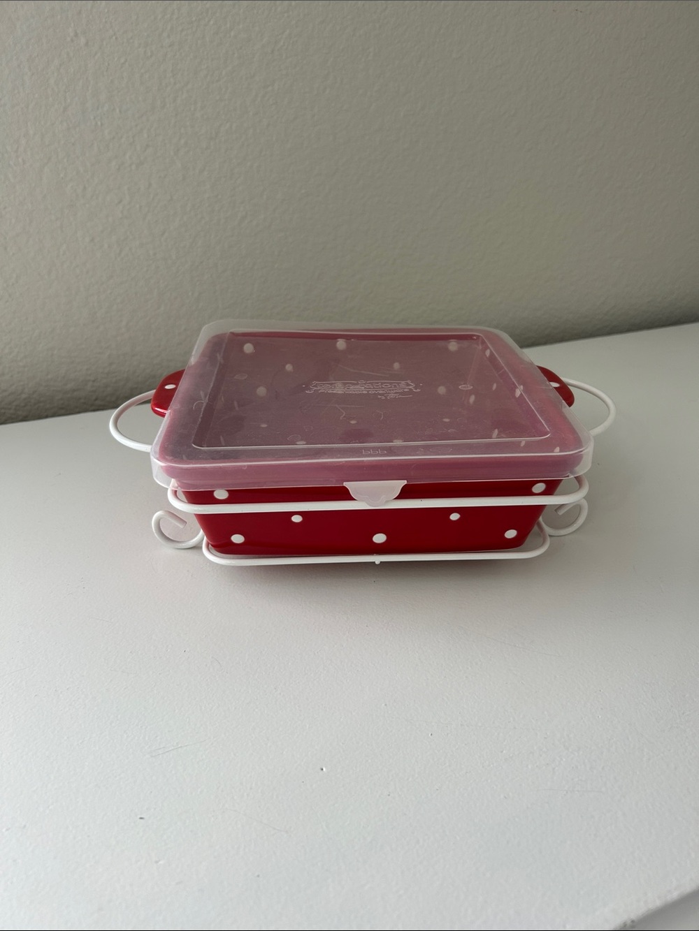 Temp-Tations Red and White Polka Dot Covered Casserole Dish